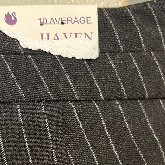 Gloria Vanderbilt Womens Black Micro flax Twill Haven Striped Trousers 10 New - Picture 8 of 14